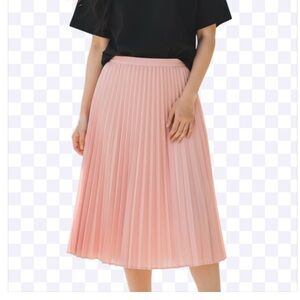 New CHARTOU Midi Skirt Pink Pleated Skirt size XL